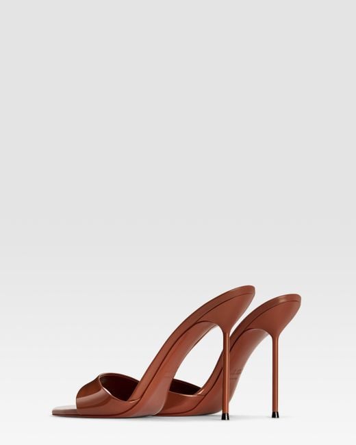 Paris Texas Brown Patent Leather Mule