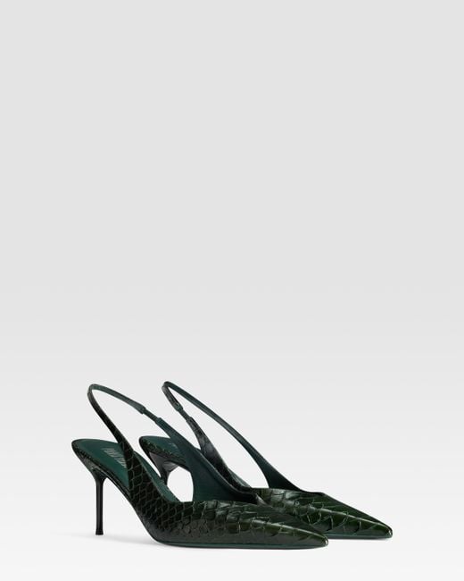 Paris Texas Multicolor Python-Print Leather Slingback