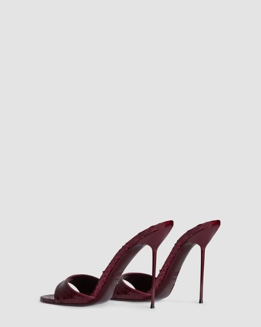 Paris Texas Brown Python-Print Leather Mule
