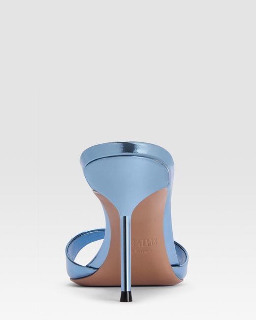 Paris Texas Blue Mirrored Leather Mule