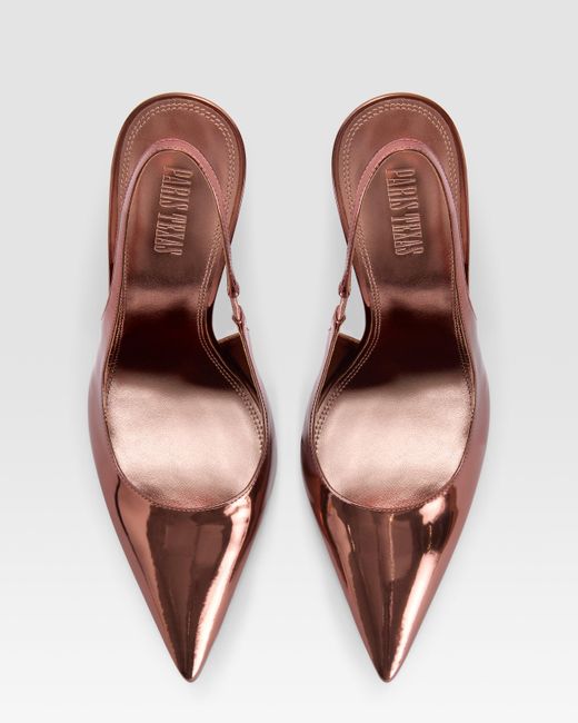 Paris Texas Pink Mirrored Leather Slingback
