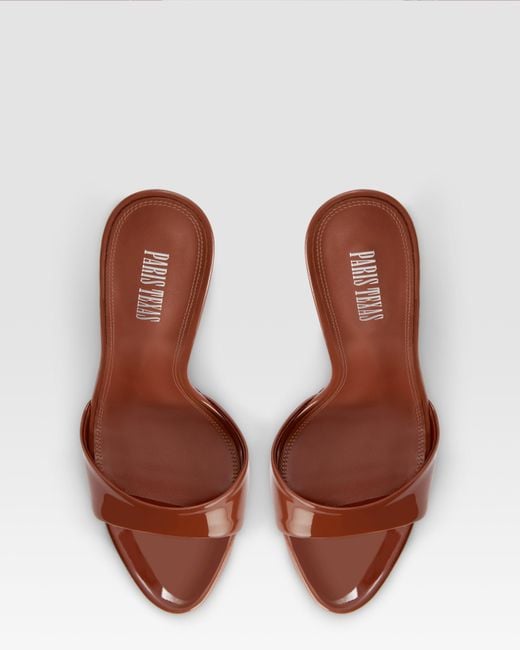 Paris Texas Brown Patent Leather Mule