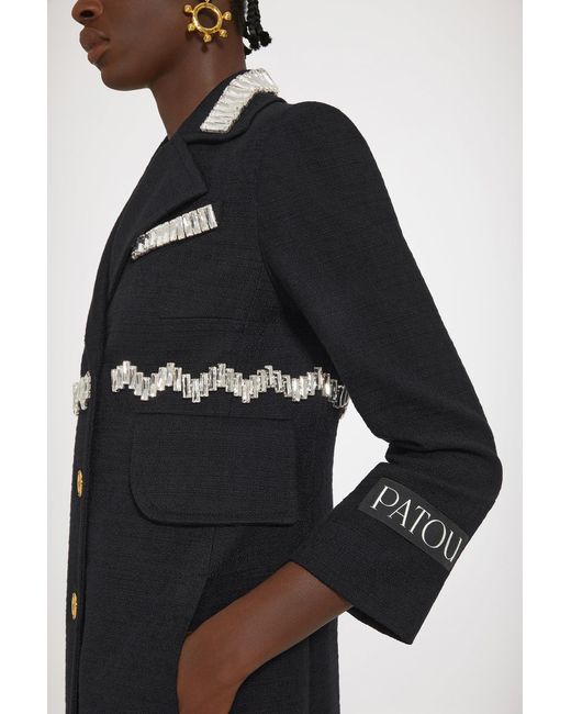 Patou Black Embellished Summer Coat