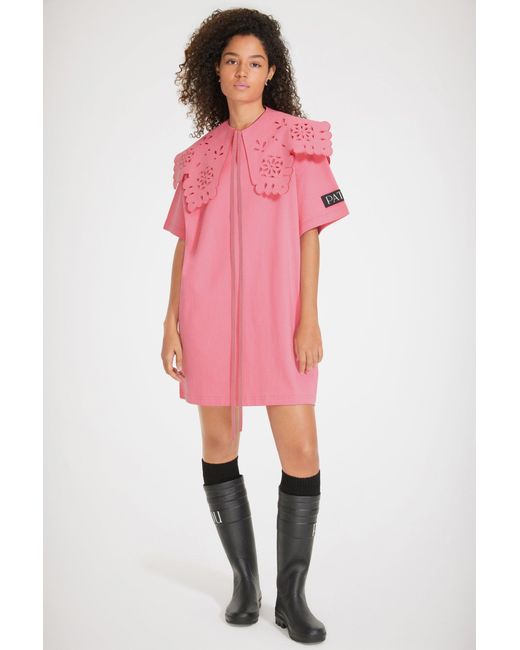 Patou オーガニックコットン デタッチャブルカラー Tシャツドレス Pink