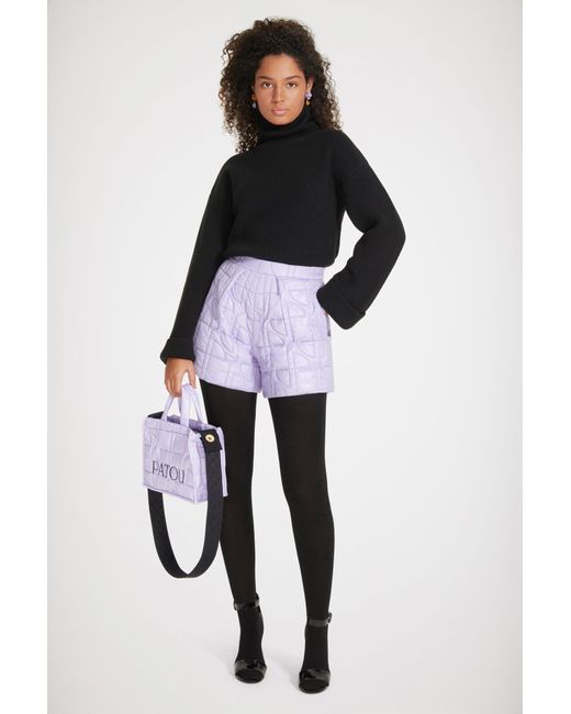 Patou Purple Quilted Shorts