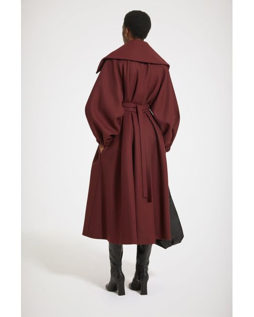 Cappotto oversize in feltro di misto lana di Patou in Red