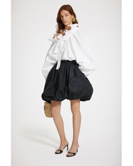 Patou Black Recycled Faille Bubble Skirt