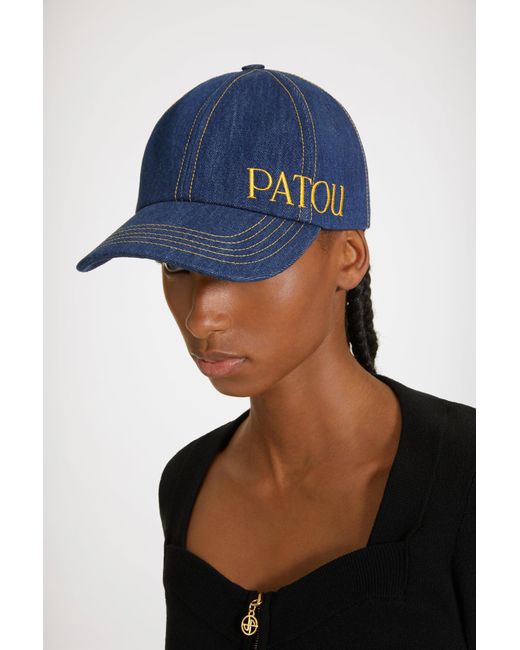 Cappellino in denim di cotone bio di Patou in Blue