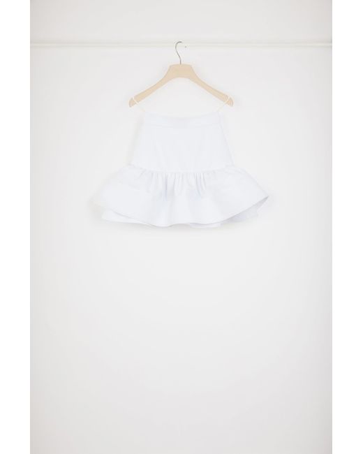 Patou White Ruffle Mini Skirt