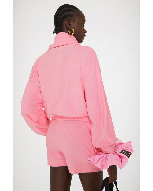 Patou オーガニックコットンテリー ハーフジップ スウェットシャツ Pink