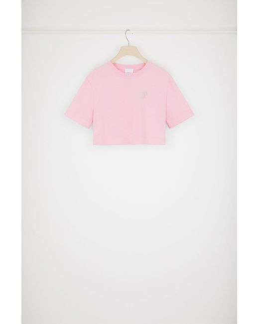 Patou オーガニックコットン ディテール パトゥ クロップドtシャツ Pink