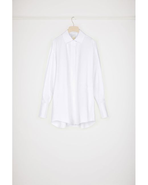 Patou White Mini Shirt Dress In Organic Cotton