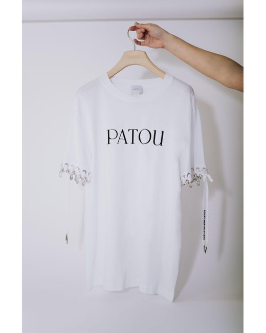 Patou White Upcycling Logo-T-Shirt aus Bio-Baumwolle