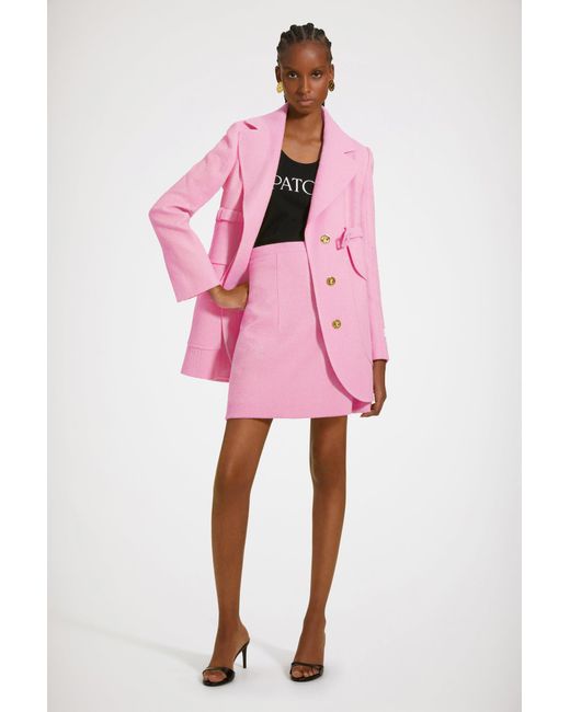 Patou Pink Longline Belted Jacket