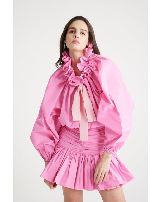 Patou Pink Ruffle Mini Skirt