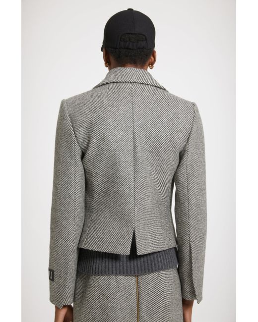 Patou テクスチャードウールのショートジャケット Gray