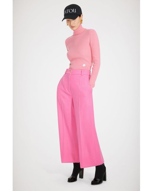 Patou Pink Iconic Trousers In Responsible Wool And Cashmere
