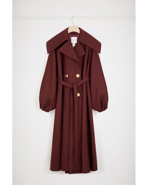 Manteau oversize en feutre de laine mélangée Patou en coloris Red