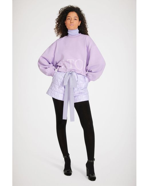 Patou Purple Cropped Drawstring Sweatshirt