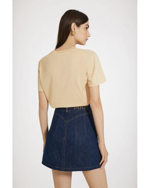 Patou Blue A-Line Mini Skirt