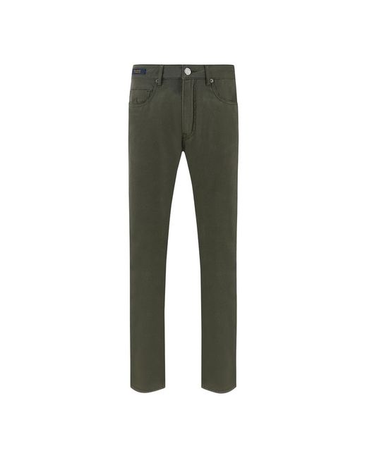 Paul & Shark Green Stretch Cotton 5-Pocket Pants for men