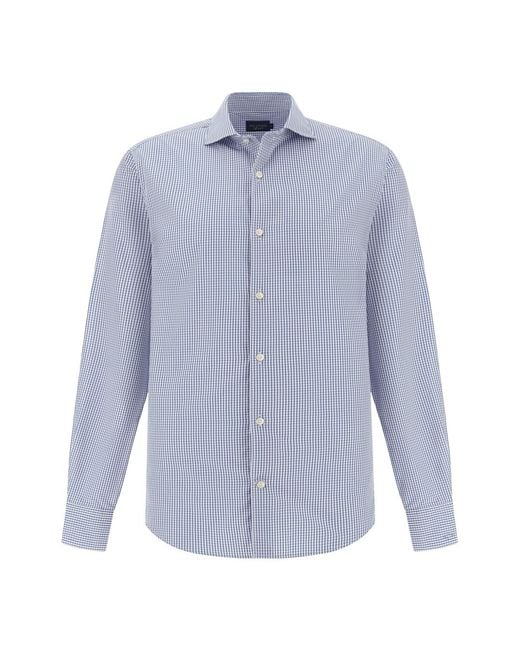 Paul & Shark Blue Cotton Poplin Shirt Soffio for men