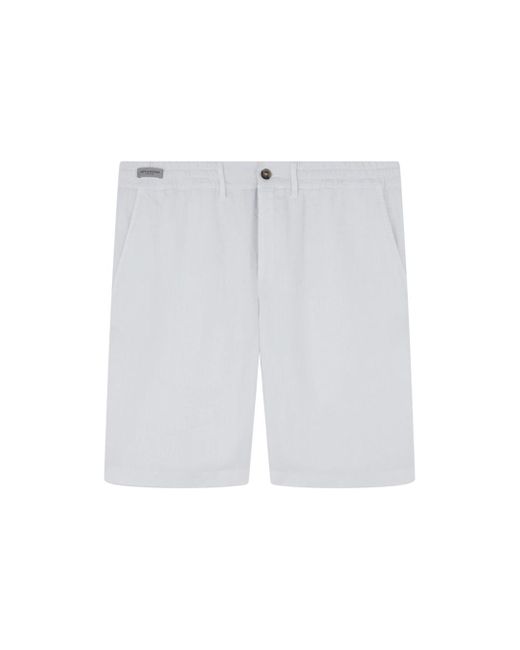 Paul & Shark Blue Garment-Dyed Linen Bermuda for men