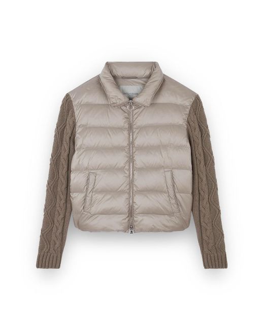 Paul & Shark Gray Shiny Hybrid Down Jacket