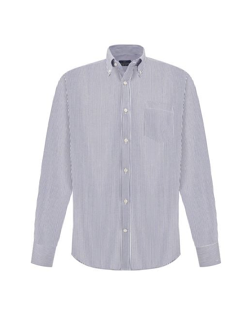 Paul & Shark Blue Cotton Oxford Shirt Soffio for men