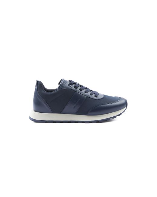 Paul & Shark Blue Suede And Leather Sneakers for men