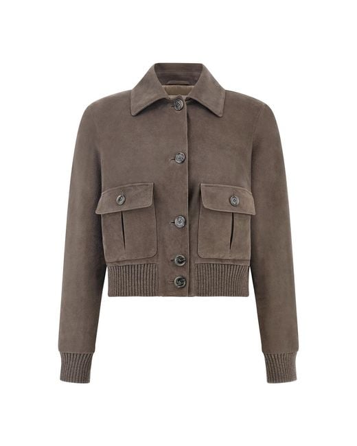Paul & Shark Brown Aqualeather Suede Jacket