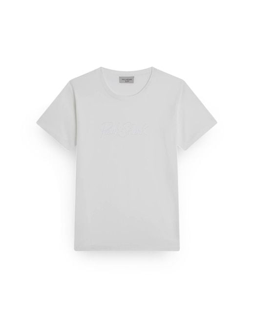 Paul & Shark White X-Soft Cotton Jersey T-Shirt With Logo Embroidery
