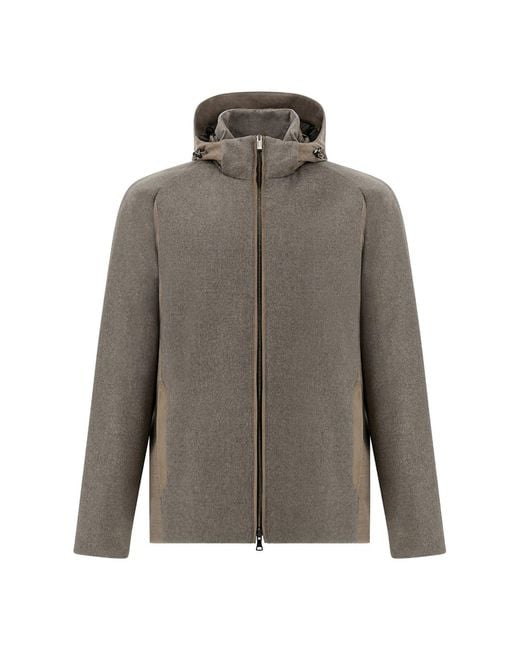 Paul & Shark Gray Cashmere Eider Down Car Coat for men