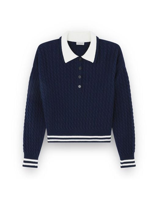 Paul & Shark Blue Wool And Cashmere Polo Shirt