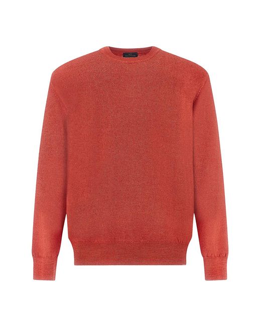 Paul & Shark Red Wool Crew‑Neck Sweater, Garment Dyed for men