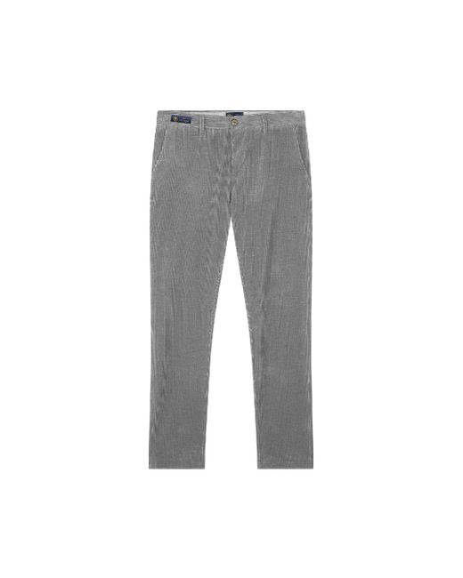 Paul & Shark Gray Cotton Velvet And Cashmere Chino Pants for men