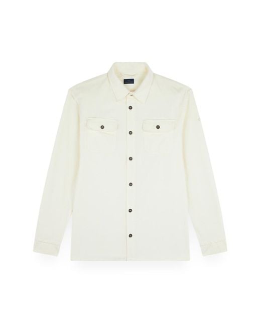 Paul & Shark White Velvet Overshirt for men
