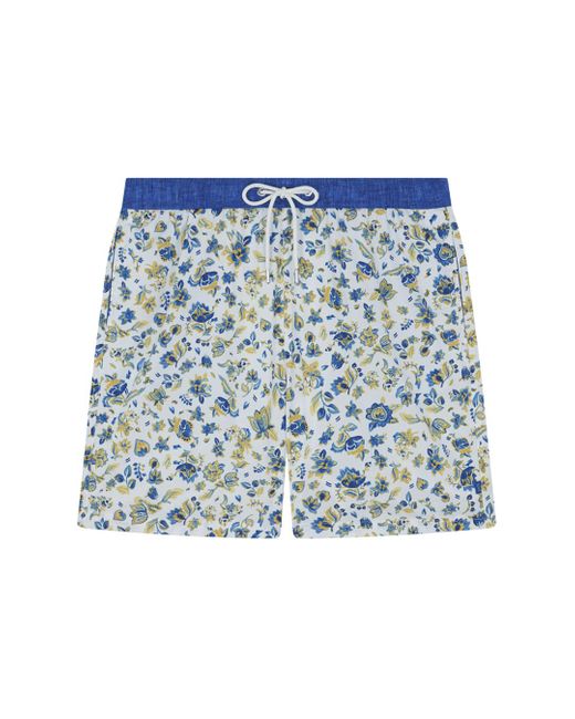 Paul & Shark Blue Swim Shorts With Floral Print for men