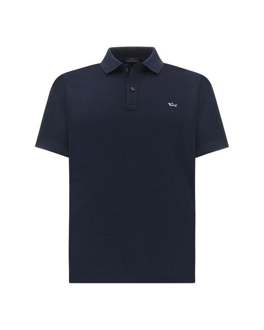 Paul & Shark Blue Double Piqué Cotton Polo for men