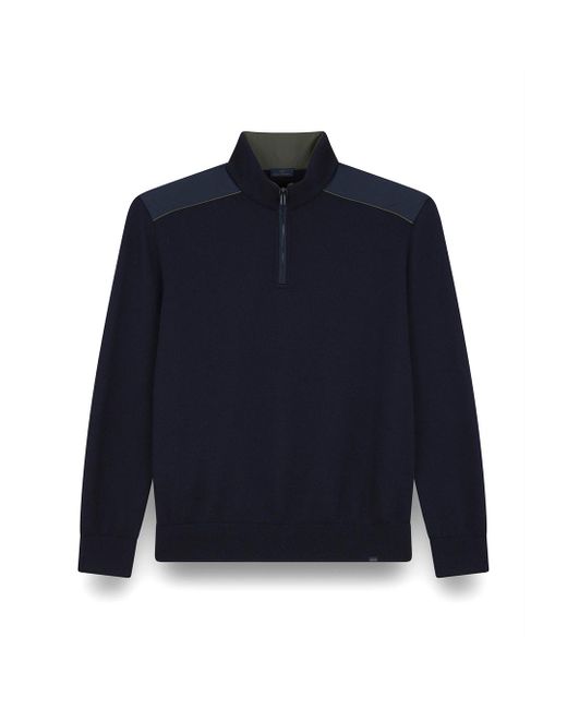 Paul & Shark Halbreißverschluss Pullover Aus Soft Cool Touch Wolle Mit Typhoon Platinum Details, Mann, Größe in Blue für Herren