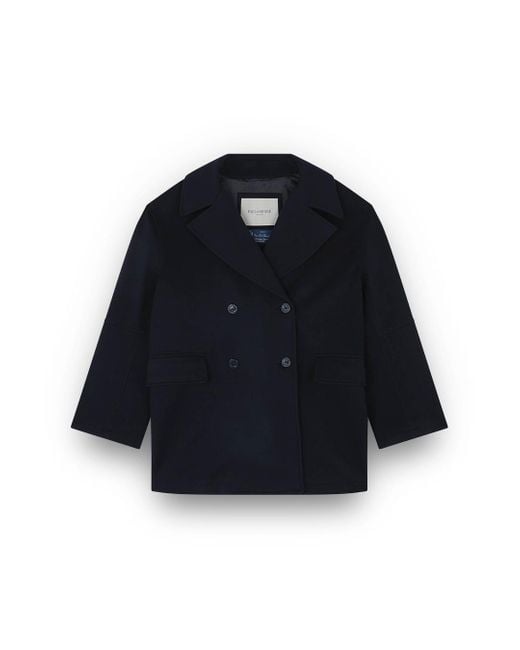 Paul & Shark Blue Double-Breasted Cashmere Caban