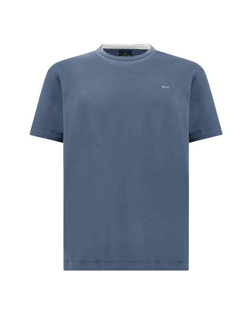 Paul & Shark Blue Supima Extrafine Cotton T-Shirt for men