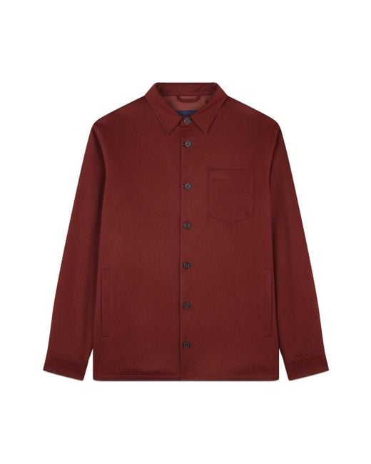 Paul & Shark Red Cashmere Overshirt for men
