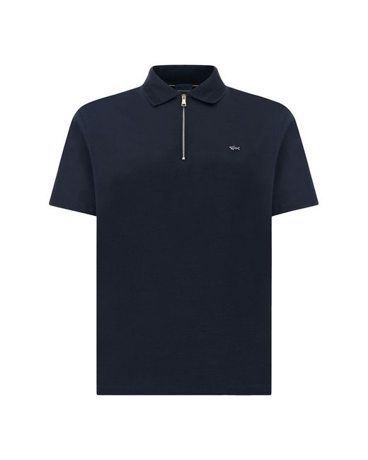 Paul & Shark Blue Polo With Zip for men