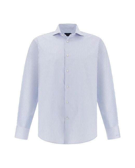Paul & Shark Blue Soffio Cotton Twill Shirt for men