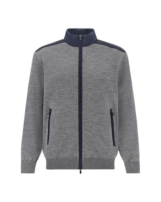 Paul & Shark Gray Zip-Up Sweater for men