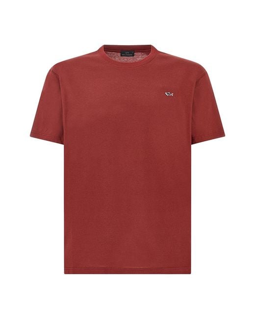 Paul & Shark Red Cotton Jersey T-Shirt for men