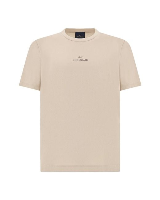 Paul & Shark Natural Cotton Jersey T-Shirt With Print for men