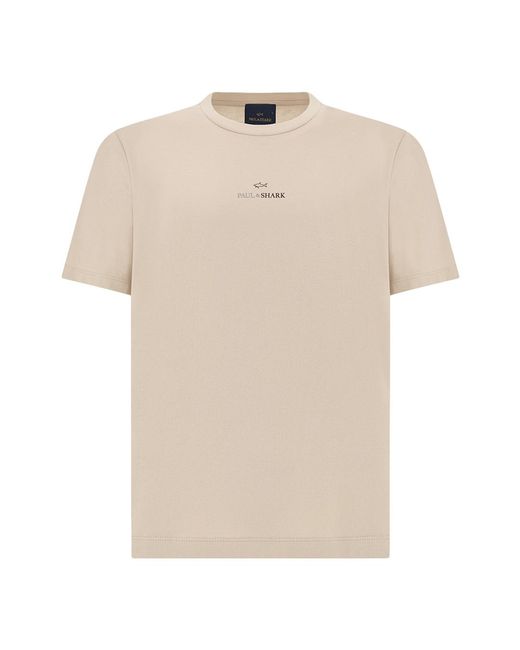 Paul & Shark Natural Cotton Jersey T-Shirt With Print for men