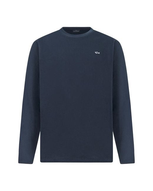 Paul & Shark Blue Cotton Jersey T-Shirt for men